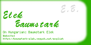 elek baumstark business card